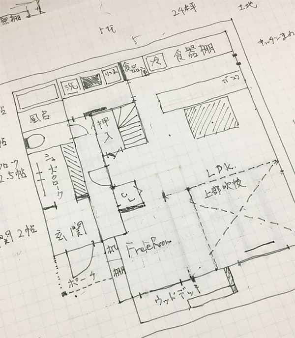 フリーハンドで図面を書いてみた